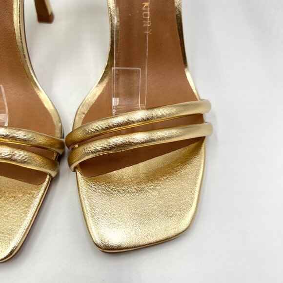 Chinese Laundry Womens Size 8 Gold Vegan Leather Dress‎ Sandals Heels Shoes - Picture 5 of 15